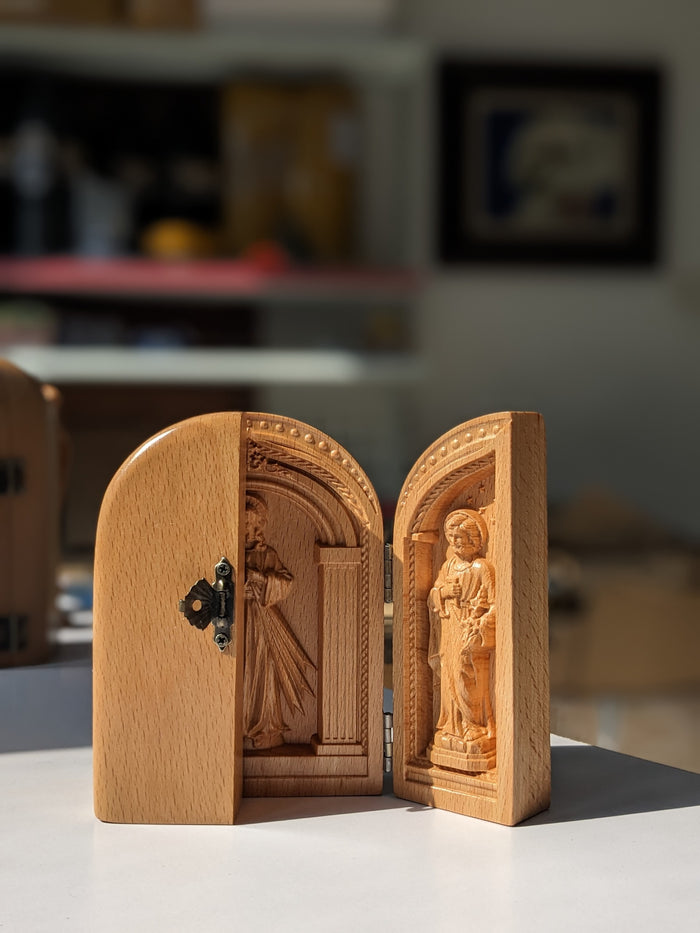 Carved Wood Prayer Altar Catholic