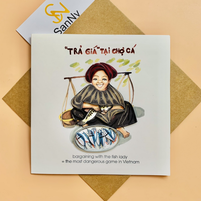 Thiệp Giấy Xoắn Handmade 15 x 15cm