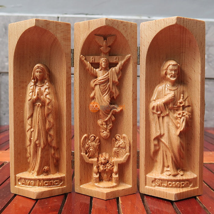 Carved Wood Prayer Altar Catholic