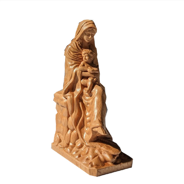 Carved Wooden Statue Of The Virgin Mary