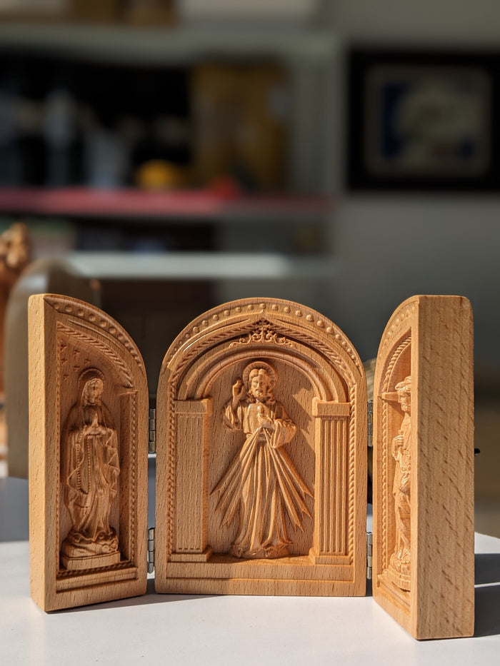 Carved Wood Prayer Altar Catholic