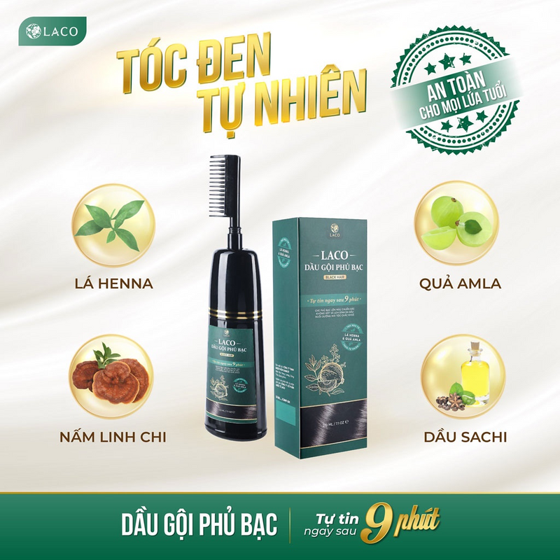 Dầu Gội Phủ Bạc Laco Black Hair 200ml