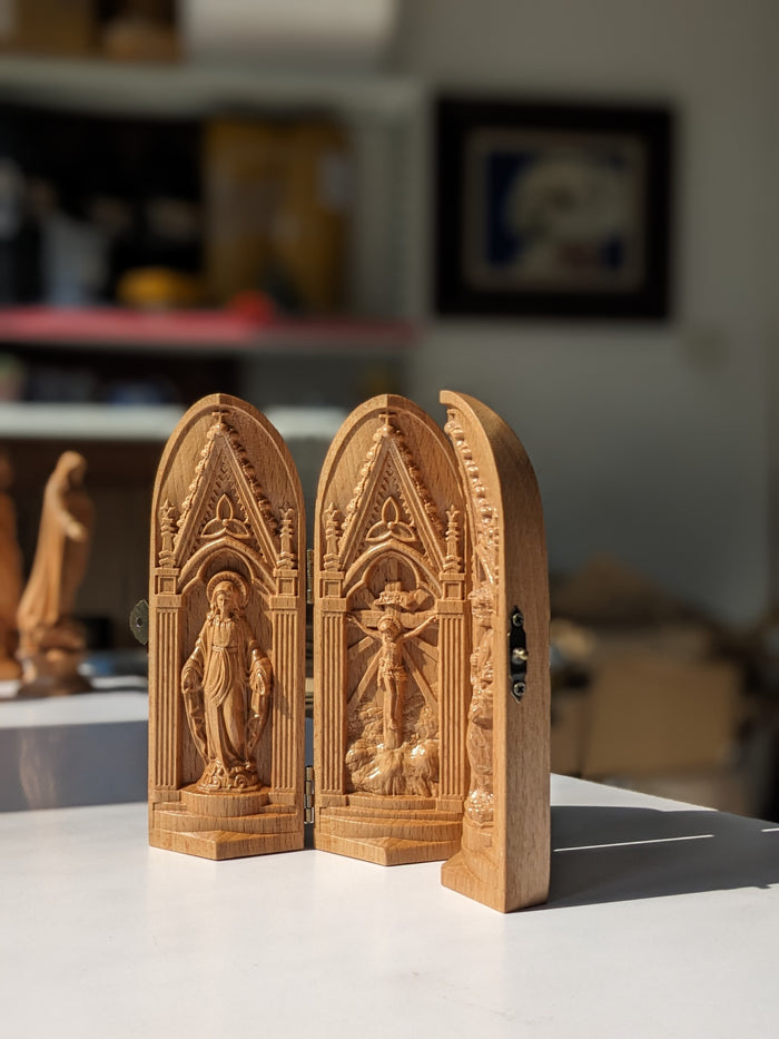 Catholic Home Altar Wood Carving