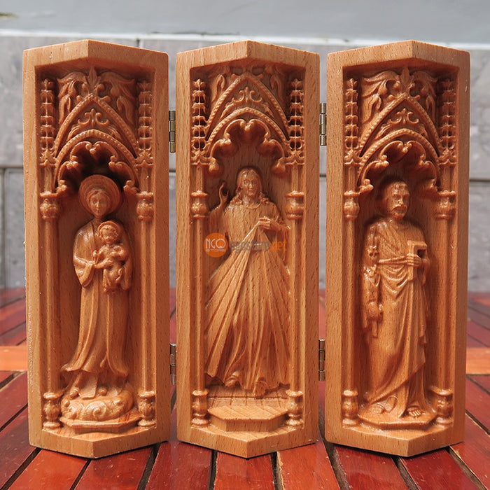 Carved Wood Prayer Altar Catholic