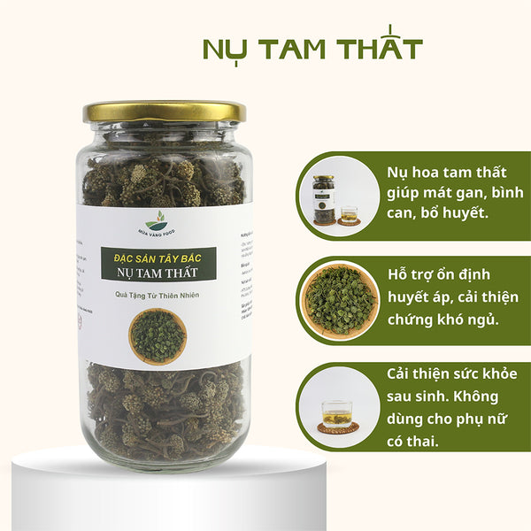 Trà Nụ Hoa Tam Thất, Giúp Ngủ Ngon, Thanh Nhiệt, Ổn Định Huyết Áp, Tim Mạch, 100gram