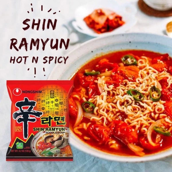 Lốc 5 Gói Mì Cay Hàn Quốc Shin Ramyun Nongshim (120g / Gói)