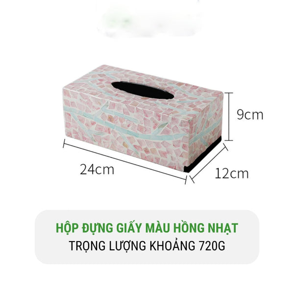 Hộp Đựng Giấy Ăn Khảm Trai Cao Cấp