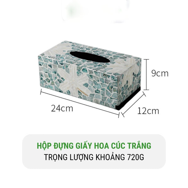 Hộp Đựng Giấy Ăn Khảm Trai Cao Cấp