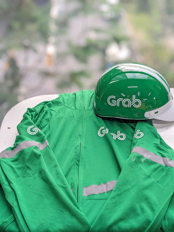 Combo Áo Chống Nắng + Mũ Bảo Hiểm Grab